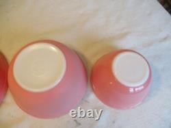Vintage Pyrex Flamingo Pink Four Bowl Set