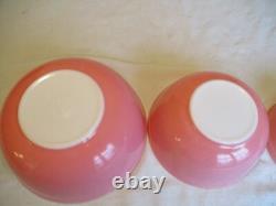 Vintage Pyrex Flamingo Pink Four Bowl Set