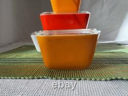 Vintage Pyrex Friendship Refrigerator 8 piece Dishes & Lids 501-503 B