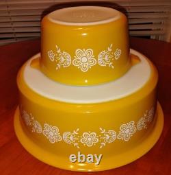 Vintage Pyrex Gold Butterfly 664 Big Bertha 4 Qt & 473 Oval 1 Qt Casserole Dish