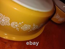 Vintage Pyrex Gold Butterfly 664 Big Bertha 4 Qt & 473 Oval 1 Qt Casserole Dish