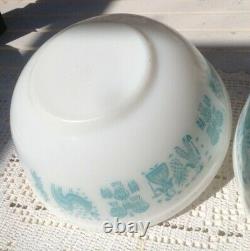 Vintage Pyrex HTF Amish Butterprint Mixing Nesting Bowl Set 401- 404