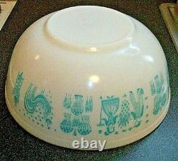 Vintage Pyrex Hard To Find 404 Bowl Amish Butterprint Turquoise/ White 1957-1968