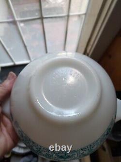 Vintage Pyrex Horizon Blue 441 442 443 White Blue Mixing Nesting Bowl Milk Glass