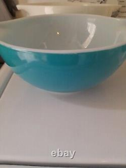 Vintage Pyrex Horizon Blue 441 442 443 White Blue Mixing Nesting Bowl Milk Glass