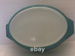 Vintage Pyrex LACE MEDALLION 045 Oval Casserole Dish 2 1/2 qt with LID