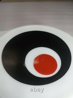 Vintage Pyrex Moon Deco Red White Black 2 Pc 2.5 Qt Casserole Dish with Lid 475-B