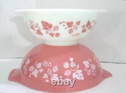 Vintage Pyrex PINK Gooseberry Cinderella Bowls Complete Set of 4