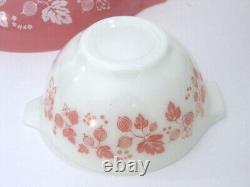 Vintage Pyrex PINK Gooseberry Cinderella Bowls Complete Set of 4