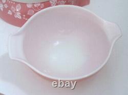 Vintage Pyrex PINK Gooseberry Cinderella Bowls Complete Set of 4