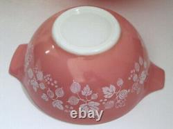 Vintage Pyrex PINK Gooseberry Cinderella Bowls Complete Set of 4