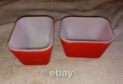 Vintage Pyrex Primary Colors Refrigerator Dish Set 501, 502, 503 Complete 8 Pcs