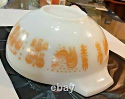 Vintage Pyrex Pumpkin Orange Amish Butterprint #444 Cinderella Bowl 4 QT
