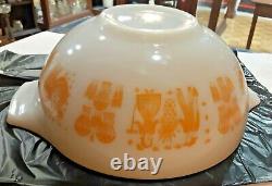 Vintage Pyrex Pumpkin Orange Amish Butterprint #444 Cinderella Bowl 4 QT