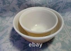 Vintage Pyrex Rainbow Mixing Bowls Tan Stripe Color x2 in Very Good Condition