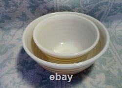 Vintage Pyrex Rainbow Mixing Bowls x 2 in Tan Stripe Color Very Good Condition