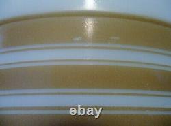 Vintage Pyrex Rainbow Mixing Bowls x 2 in Tan Stripe Color Very Good Condition