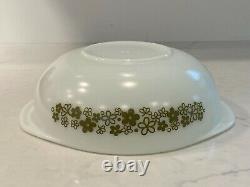Vintage Pyrex SPRING BLOSSOM GREEN 024 2qt casserole dish with Lid RARE HTF