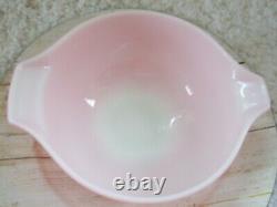 Vintage Pyrex Set Of 4 Gooseberry Pink & White Cinderella Nesting Mixing Bowls