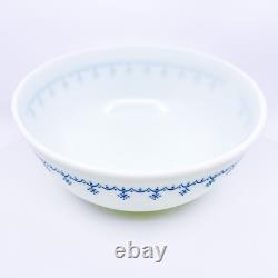Vintage Pyrex Snowflake Blue Garland Mixing Bowl 404 4 Quart Bowl USA 1970s MCM