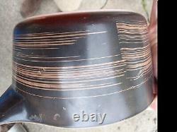 Vintage Pyrex Terra black/brown stripe 475 No Lid Factory Defect RARE HTF SMEAR