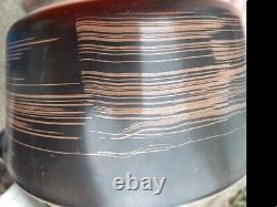 Vintage Pyrex Terra black/brown stripe 475 No Lid Factory Defect RARE HTF SMEAR