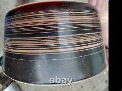 Vintage Pyrex Terra black/brown stripe 475 No Lid Factory Defect RARE HTF SMEAR