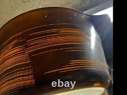 Vintage Pyrex Terra black/brown stripe 475 No Lid Factory Defect RARE HTF SMEAR