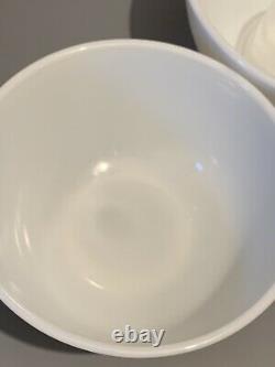 Vintage Pyrex True Opal Solid White Unmarked Nesting Mixing Bowl Complete Set