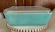 Vintage Pyrex Turquoise 1.5 Qt 0503 Refrigerator Casserole Dish Withlid 503c