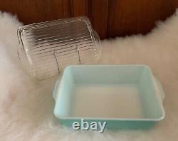 Vintage Pyrex Turquoise 1.5 QT 0503 Refrigerator Casserole Dish withLid 503C