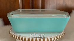 Vintage Pyrex Turquoise 1.5 QT 0503 Refrigerator Casserole Dish withLid 503C