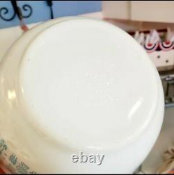 Vintage Pyrex Turquoise Amish Butterprint 401 402 403 404 Mixing Bowls Set
