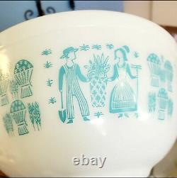 Vintage Pyrex Turquoise Amish Butterprint 401 402 403 404 Mixing Bowls Set