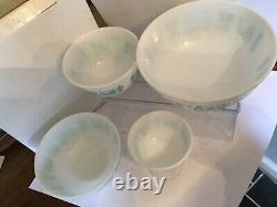 Vintage Pyrex Turquoise Amish Butterprint 401 402 403 404 Mixing Bowls Set NICE