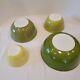 Vintage Pyrex Verde Green Nesting Mixing Bowl Set 4 Bowl Set