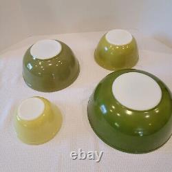 Vintage Pyrex Verde Green Nesting Mixing Bowl Set 4 bowl set