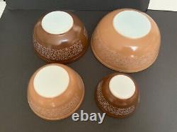 Vintage Pyrex'Woodland' Nesting Mixing Bowls set of four 401 404