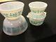 Vintage Pyrex Bowls In Amish Butterprint Turquoise And White