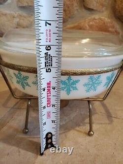 Vintage Pyrex (made in USA) Serving Bowl with Lid & Warming Stand (12 x 6.5)