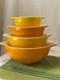 Vintage Pyrex Set Of 4 Sunflower Cinderella Nesting Bowls 441-444 (b)