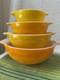 Vintage Pyrex Set Of 4 Sunflower Cinderella Nesting Bowls 441-444 (b)