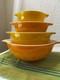 Vintage Pyrex Set Of 4 Sunflower Cinderella Nesting Bowls 441-444 (d)