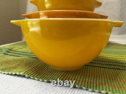 Vintage Pyrex set of 4 Sunflower Cinderella Nesting Bowls 441-444 (D)