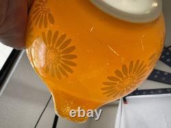 Vintage Pyrex set of 4 Sunflower Cinderella Nesting Bowls 441-444 (D)