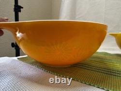 Vintage Pyrex set of 4 Sunflower Cinderella Nesting Bowls 441-444 (D)