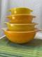 Vintage Pyrex Set Of 4 Sunflower Cinderella Nesting Bowls 441-444 (e)