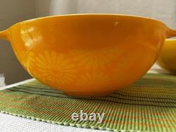 Vintage Pyrex set of 4 Sunflower Cinderella Nesting Bowls 441-444 (E)
