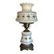 Vintage Quoizel Abigail Adams Blue & White Milk Glass Colonial Hurricane Lamp