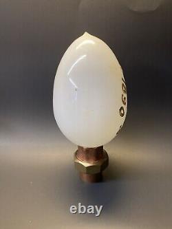 Vintage RARE 1890s Victorian White Milk Glass Hand Painted Cross Easter Egg